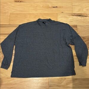 Haggar Gray Long Sleeve Mock Neck Top